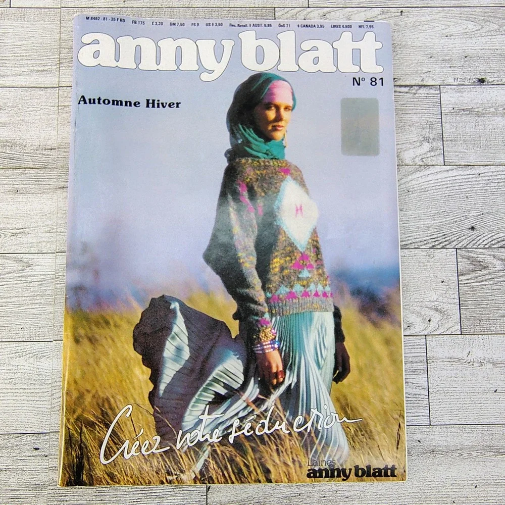 Anny Blatt Magazine 81 Knitting Patterns Sweaters Pullovers Cardigan 90s Vintage